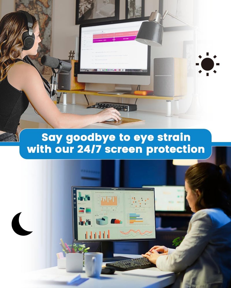 FFORITO 2-Pack 20 inch 16:9 Matte Anti Glare Computer Screen Cover, Anti Glare Eye Protection Film Compatible with All 20" Widescreen Monitors with 16:9 Aspect Ratio (17.4" W x 9.8" H) Not for 16:10 - Image 4